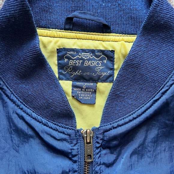 Vintage 70s 80s Gap Nylon Bomber Jacket Navy Men Size Small Talon Zipper Retro - Picture 14 of 15